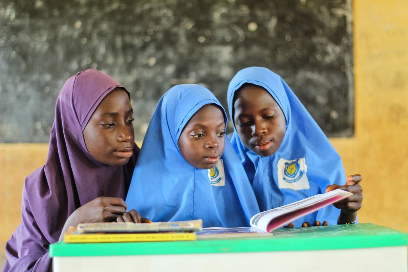 Students reading and learning together